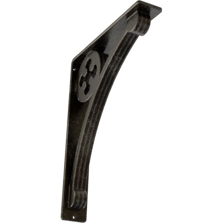 Ekena Millwork Crawley Wrought Iron Bracket, (Triple center brace), Antiqued Warm Silver 2"W x 10"D x 12"H BKTM02X10X12TCRAWS